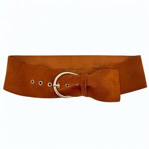 Lovestrength Austen Cognac Suede Waist Belt Size M/L NWOT NEW